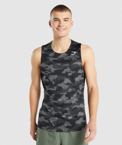 Men's Gymshark Arrival Tanks Camo | NZ 7XBPWG